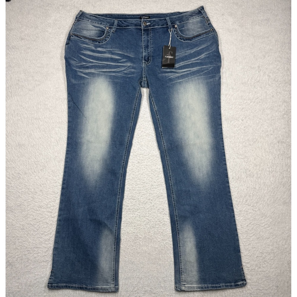 NWT Flamingals‎ Low Rise Blue Jeans Denim Pants Women's Size 4XL